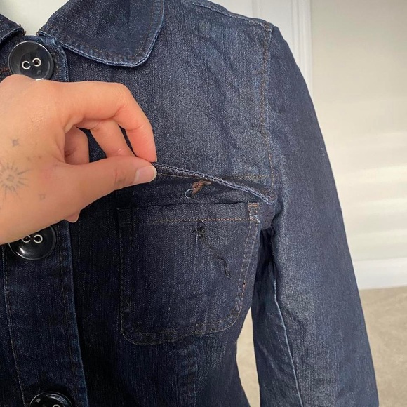 Women's Dark Blue Denim Jacket - Picture 5 of 8
